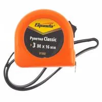 Рулетка Classic, 3 м, 16 мм, пластиковый корпус, Sparta