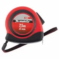Рулетка Status Autostop Magnet, 7,5 м, 25 мм, двухкомпонентный корпус, Matrix