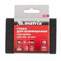 Губка для шлифования, 100х70х25 мм, овал, твердая, P60, Matrix
